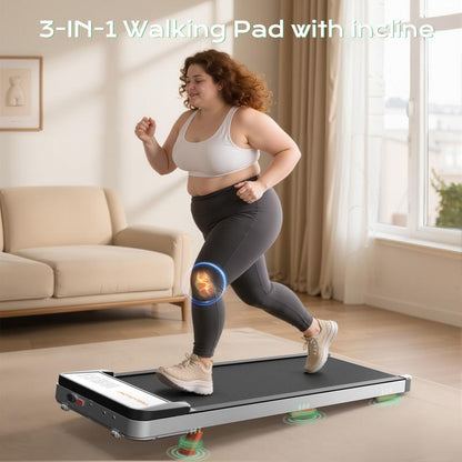 JC Walking Pad, 2.5HP Portable Treadmill with Incline under Desk Treadmill, Dealsforyoudays for Home Office with 265 Lbs Capacity,Remote Control, Led Display