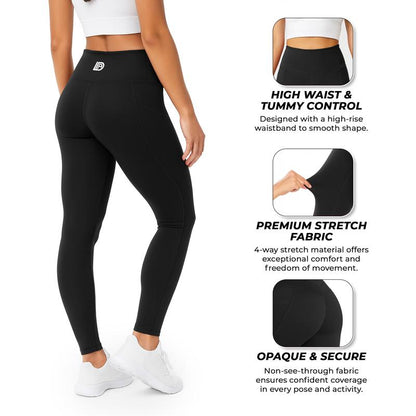 Lux Decor Apparel High Waisted Butt Lifting Workout Leggings for Women -Breathable Solid Soft Stretch Yoga Pants - Tummy Control Side Pockets Shaping Gym Leggings- Available in All Sizes #Summervibes